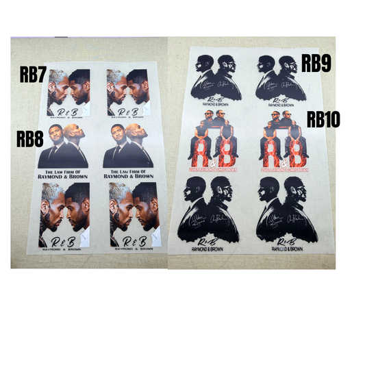 Chris Brown & Usher Small DTF Transfers - Sizes 3.5*3.5 (Hat Size)