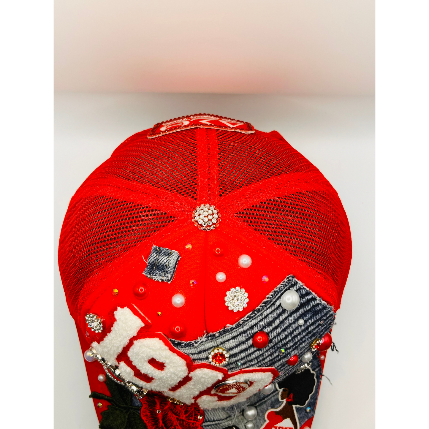 Design Your Custom Delta Sorority Trucker Junk Hat | Rhinestones, Patches & Pearls | Greek Life Fashion Cap