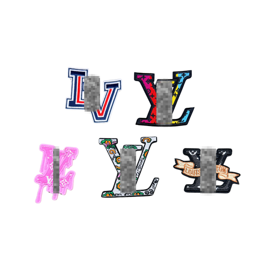 Lou** V Letter Logo Small Patches