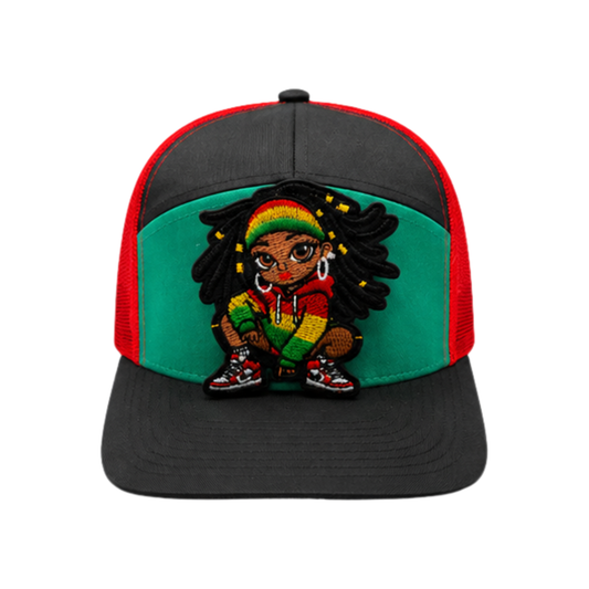 Melanin Queen Patched Snapback Hat | Black Girl Magic Trucker Cap (No Mesh)