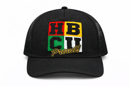 HBCU Period Chenille Patch Hoodie/ Trucker Hat – Statement Streetwear Pullover with Kangaroo Pocket