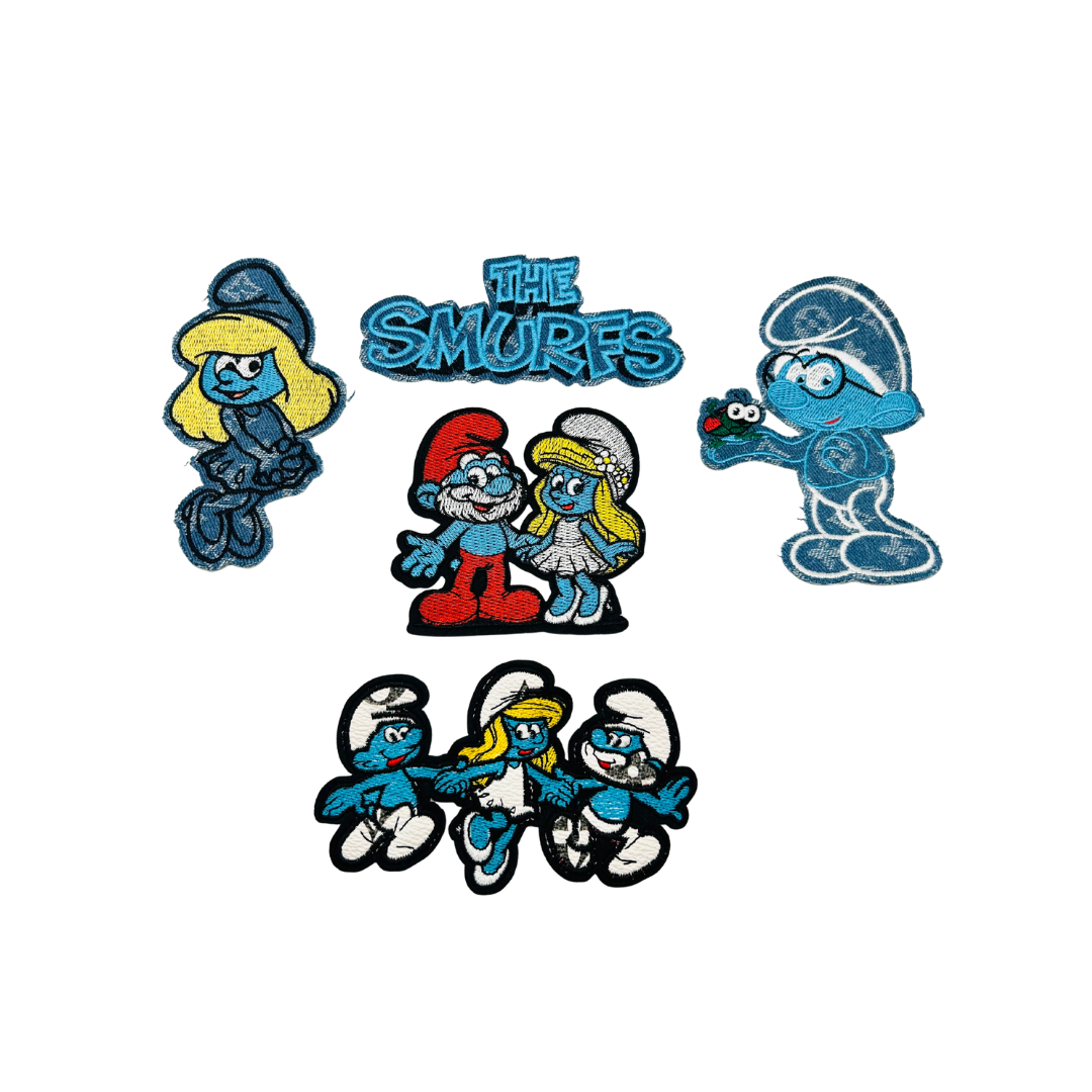 Smurf's Designer Inspired Cartoon Character Small Denim Small Patches