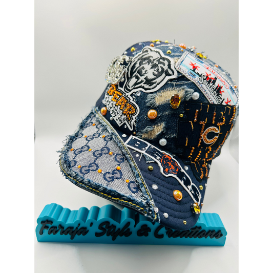 Customize Your Chicago Bears Junk Trucker Hat – Blinged & Patched Game Day Statement Hat