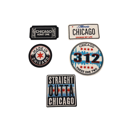 Chicago City Embroidered Patches