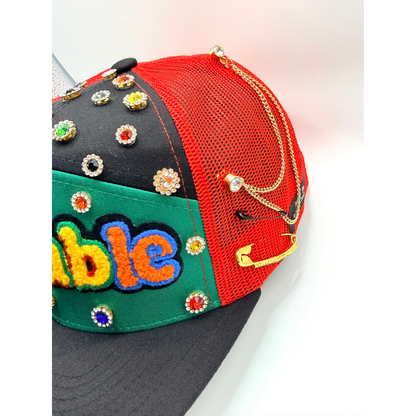 Statement Multicolor "Capable" Jeweled Snap Back Cap - Ready To Ship