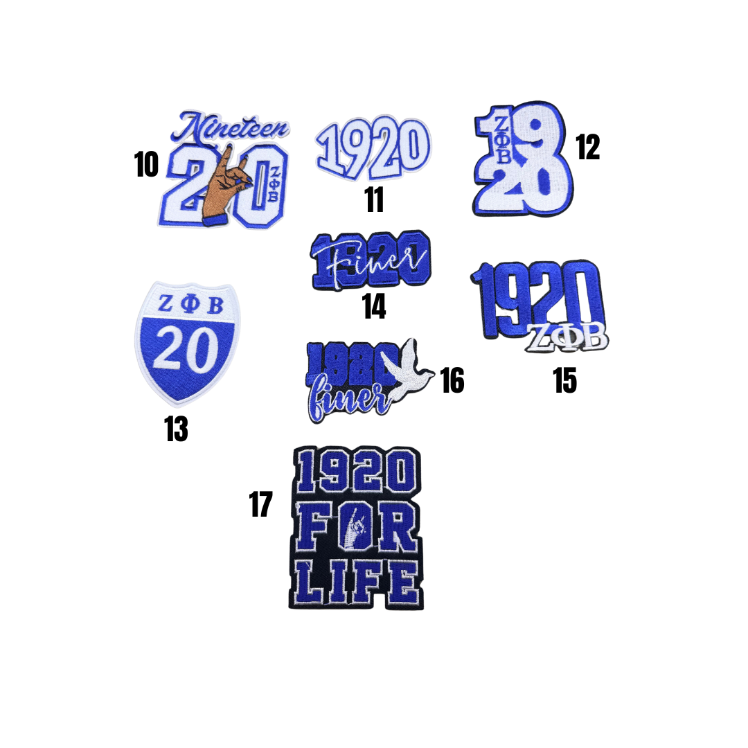 Zeta Inspired Blue & White Small Patches -1