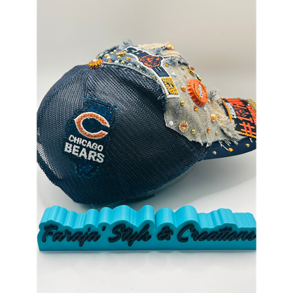 Customize Your Chicago Bears Junk Trucker Hat – Blinged & Patched Game Day Statement Hat