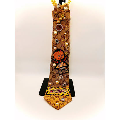 Premade Rugrat Junk Trucker Hat & Matching Junk Tie Set – Blinged & Jeweled Statement Accessories