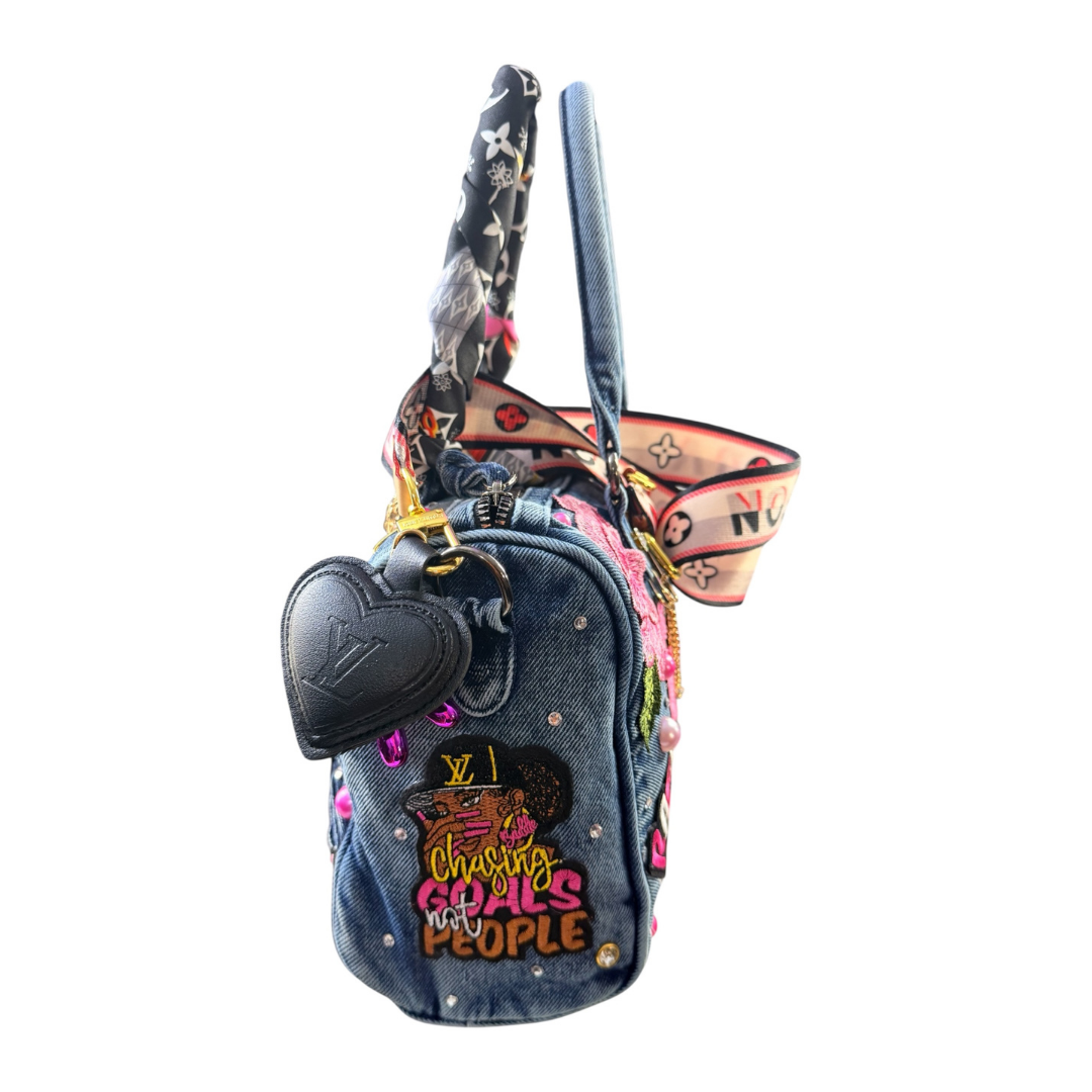 Design Your Own Junk Handbag | Custom Bling Purse with Patches, Rhinestones, Pearls & Chains