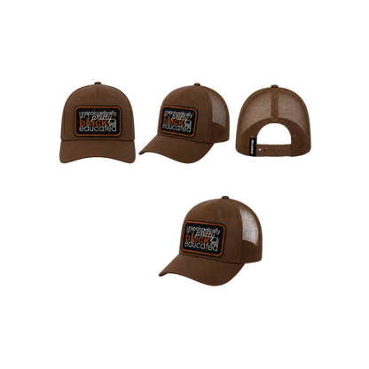 Unapologetically Pretty, Black & Educated Patched Snapback Hat | Black Excellence Trucker Cap - Brown