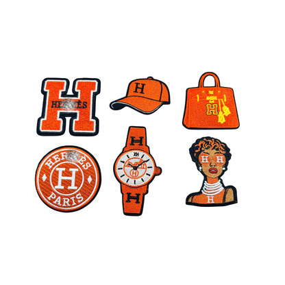 Herm** Designer Inspired Orange Small Patches