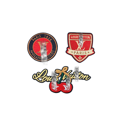 Lou** V  Designer Inspired Red Small Embroidery Patch Collection