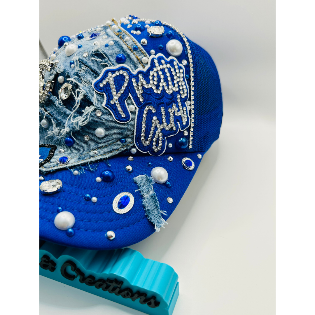 Design Your Custom Zeta Sorority Trucker Junk Hat | Rhinestones, Patches & Pearls | Greek Life Fashion Cap