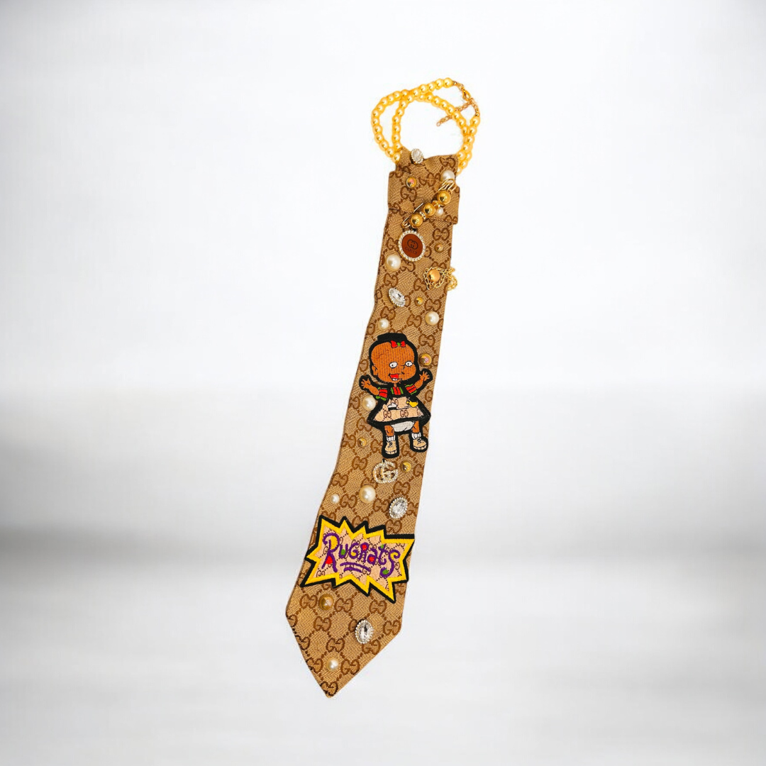 Premade Rugrat Junk Trucker Hat & Matching Junk Tie Set – Blinged & Jeweled Statement Accessories
