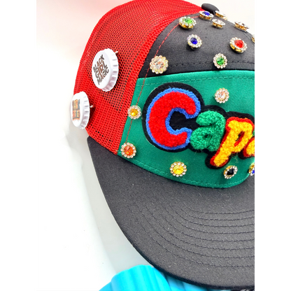 Statement Multicolor "Capable" Jeweled Snap Back Cap - Ready To Ship
