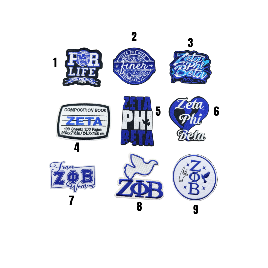Zeta Statement Inspired Blue & White Small Patches -2