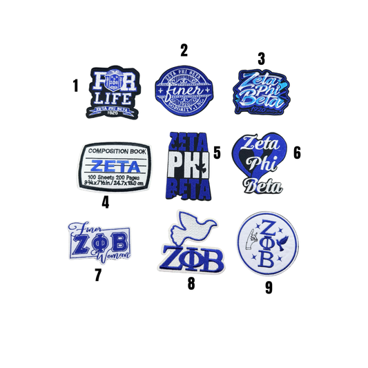 Zeta Statement Inspired Blue & White Small Patches -2