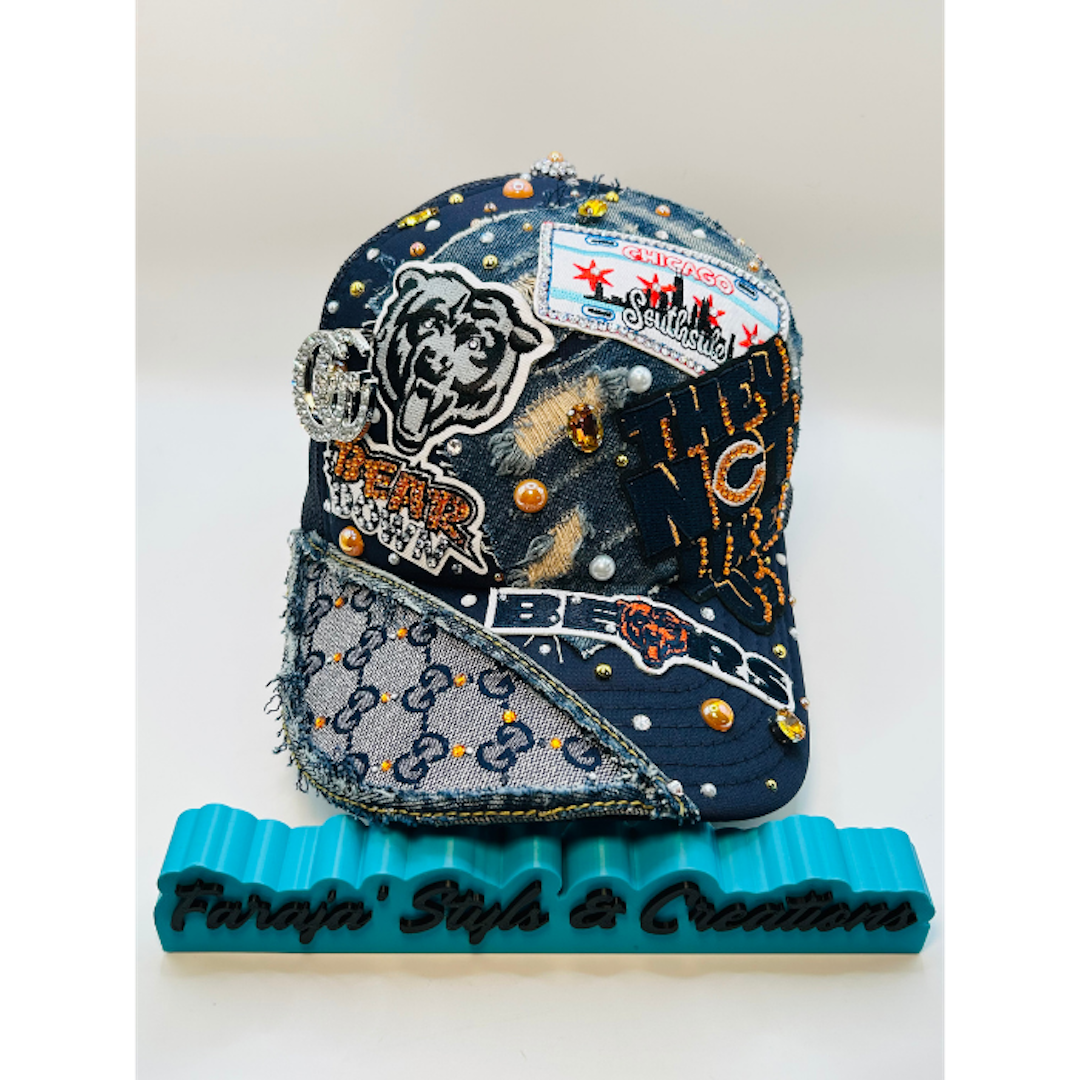 Customize Your Chicago Bears Junk Trucker Hat – Blinged & Patched Game Day Statement Hat