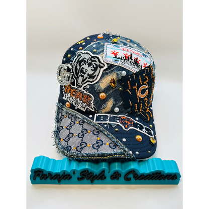 Customize Your Chicago Bears Junk Trucker Hat – Blinged & Patched Game Day Statement Hat