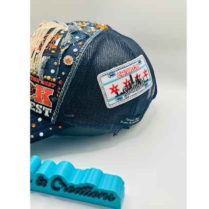 Customize Your Chicago Bears Junk Trucker Hat – Blinged & Patched Game Day Statement Hat