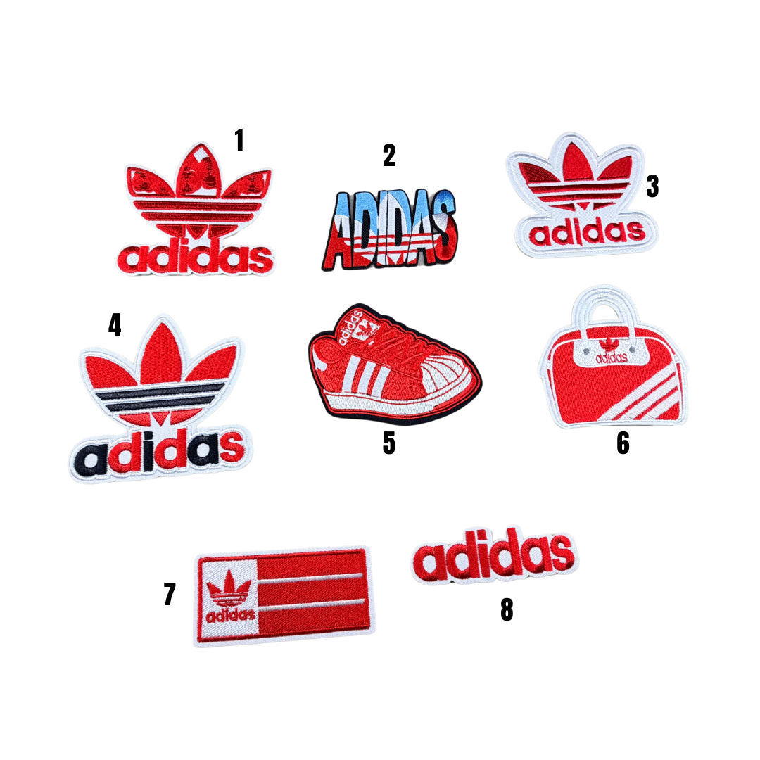 Adidas Inspired Red & Whites Small  Patches