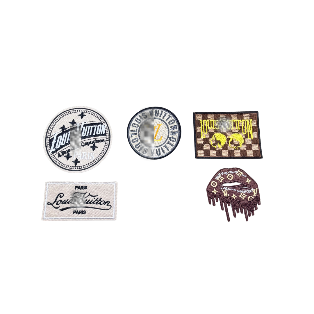 Lou** V  Designer Inspired Brown/Tan Small Patch Collection