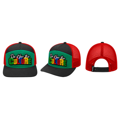 Do It For The Culture Patched Snapback Hat | Black Culture Pride Trucker Cap (No Mesh)