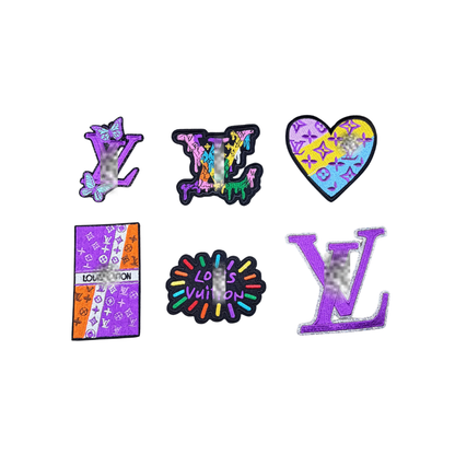 Lou** V  Designer Inspired Purple Small Patch Collection