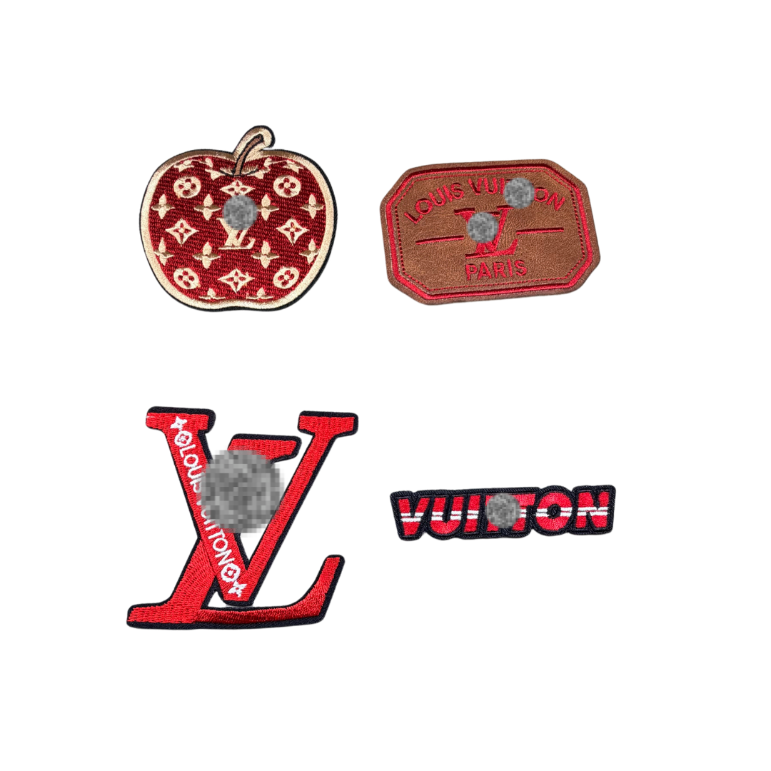 Lou** V  Designer Inspired Red Small Embroidery Patch Collection