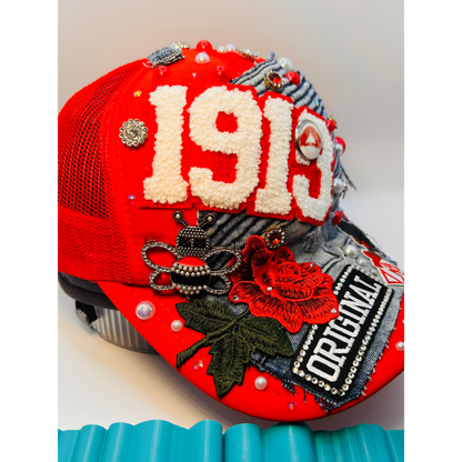 Design Your Custom Delta Sorority Trucker Junk Hat | Rhinestones, Patches & Pearls | Greek Life Fashion Cap