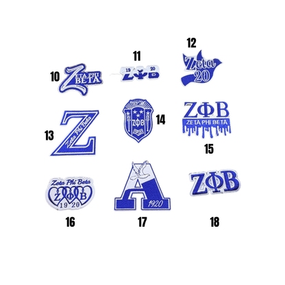 Zeta Statement Inspired Blue & White Small Patches -2