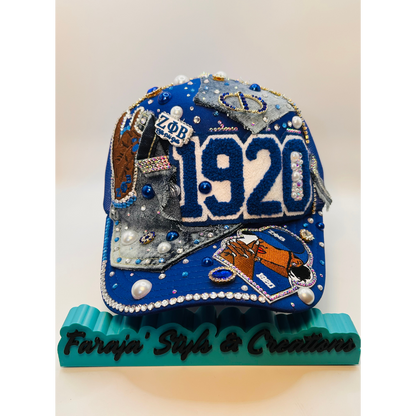 Design Your Custom Zeta Sorority Trucker Junk Hat | Rhinestones, Patches & Pearls | Greek Life Fashion Cap