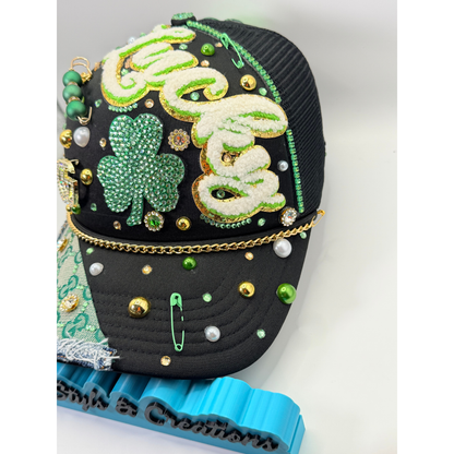 Create Your Own Junk Trucker Hat - Faraja’ Styls Custom Luxe Trucker Hat – Bling, Patches, Rhinestones & Personalized Junk Hat Design