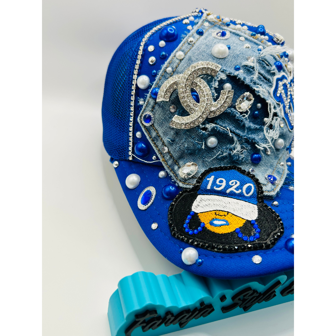 Design Your Custom Zeta Sorority Trucker Junk Hat | Rhinestones, Patches & Pearls | Greek Life Fashion Cap