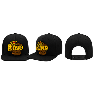 Black King Patched Trucker Snapback Hat