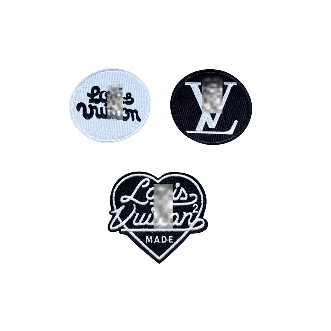 Lou** V  Designer Inspired Blk & White Small Patch Collection