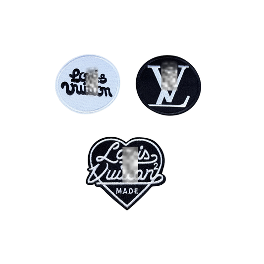 Lou** V  Designer Inspired Blk & White Small Patch Collection