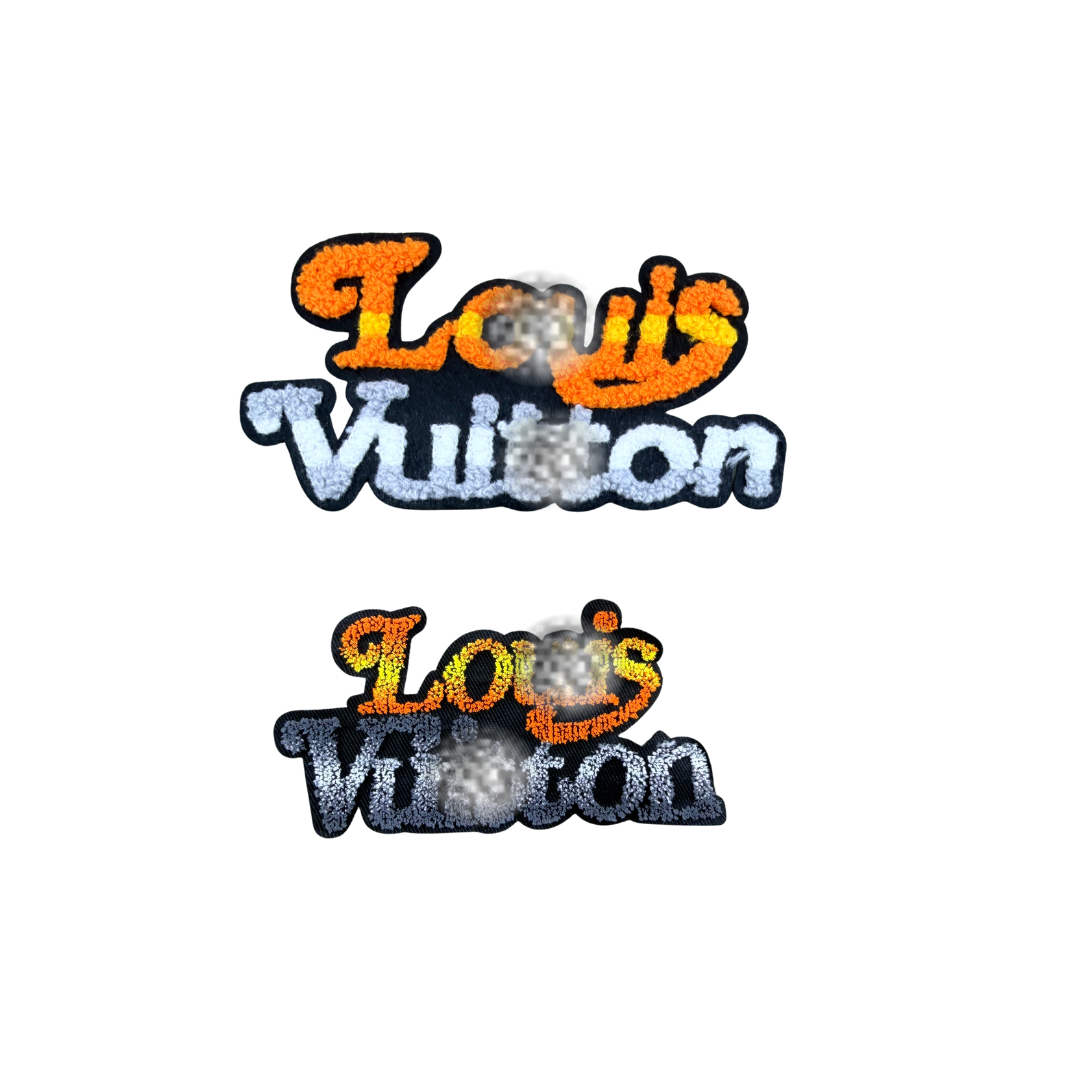 Lou** V Designer Inspired Chenill Medium Word Patches