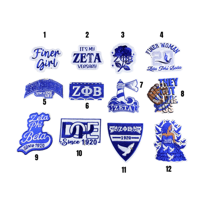 Zeta Statement Inspired Blue & White Small Patches - 5