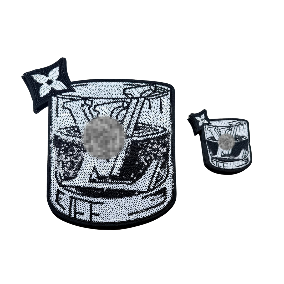 Lou** V  Designer Inspired Sequin Cup Patches