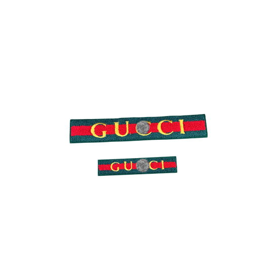 G Designer Inspired Red & Green Stripe Chenille Patches