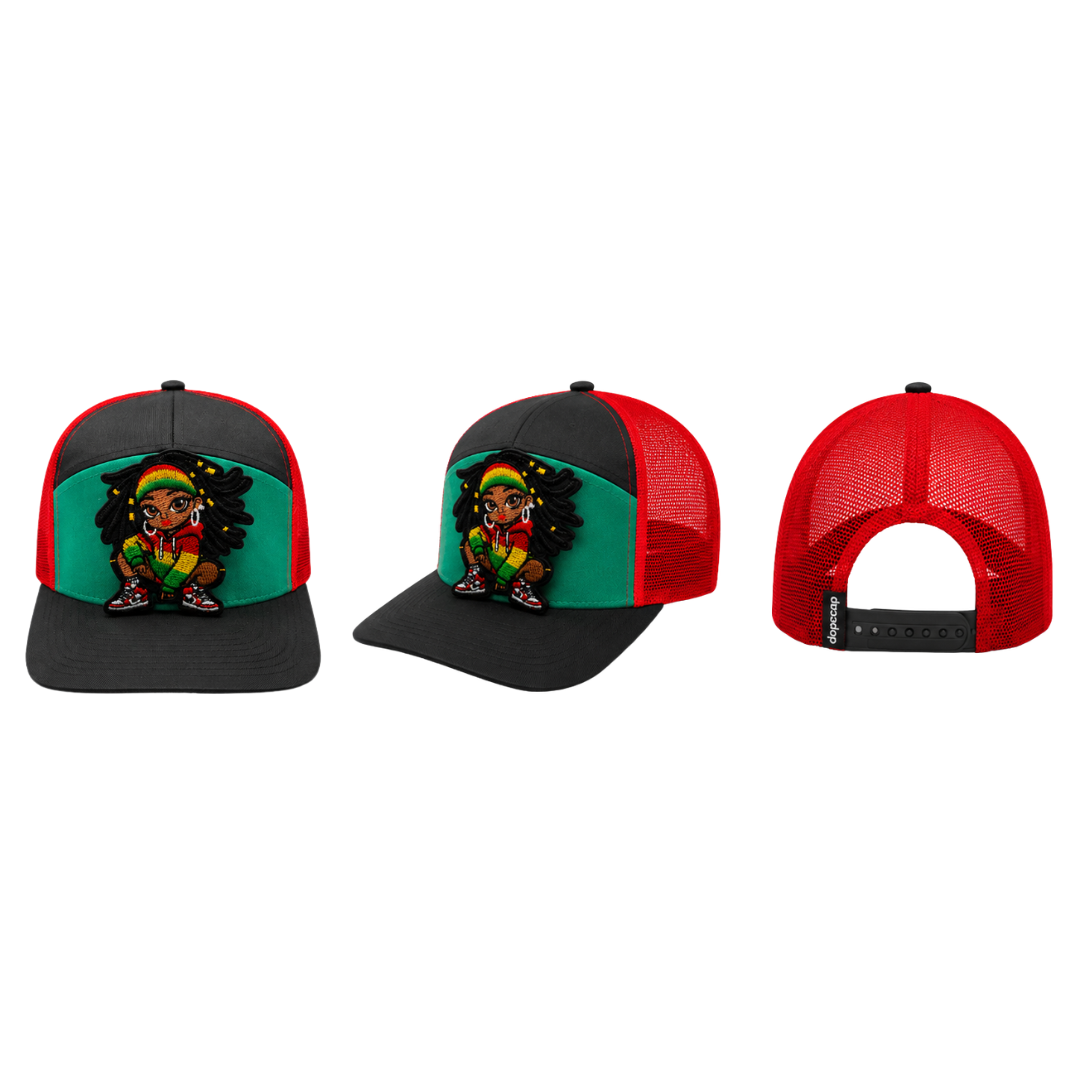 Melanin Queen Patched Snapback Hat | Black Girl Magic Trucker Cap (No Mesh)