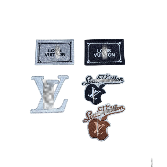 Lou** V  Designer Inspired Blk & White Small Patch Collection