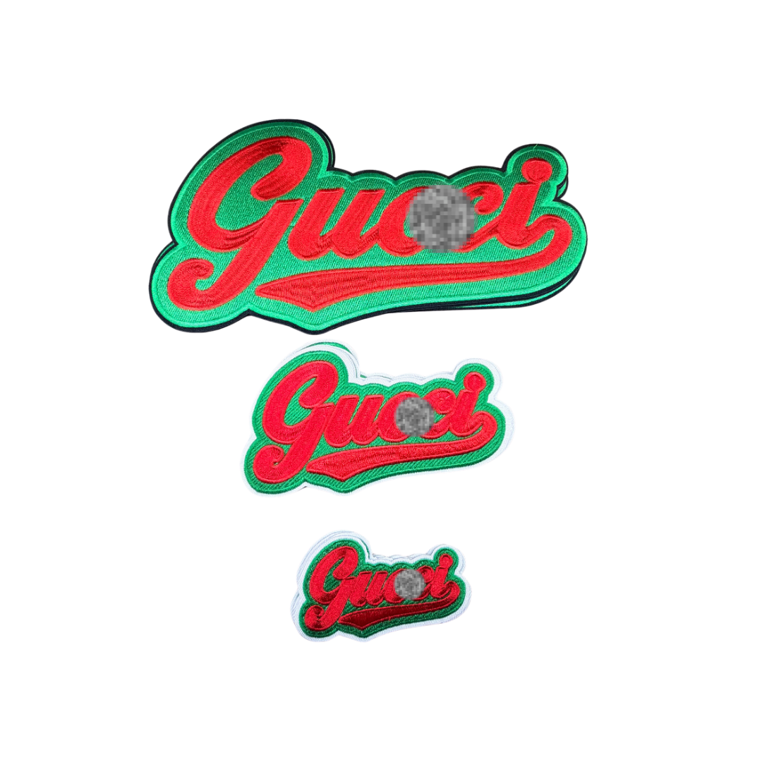 G Designer Inspired Green-Red Word Patches