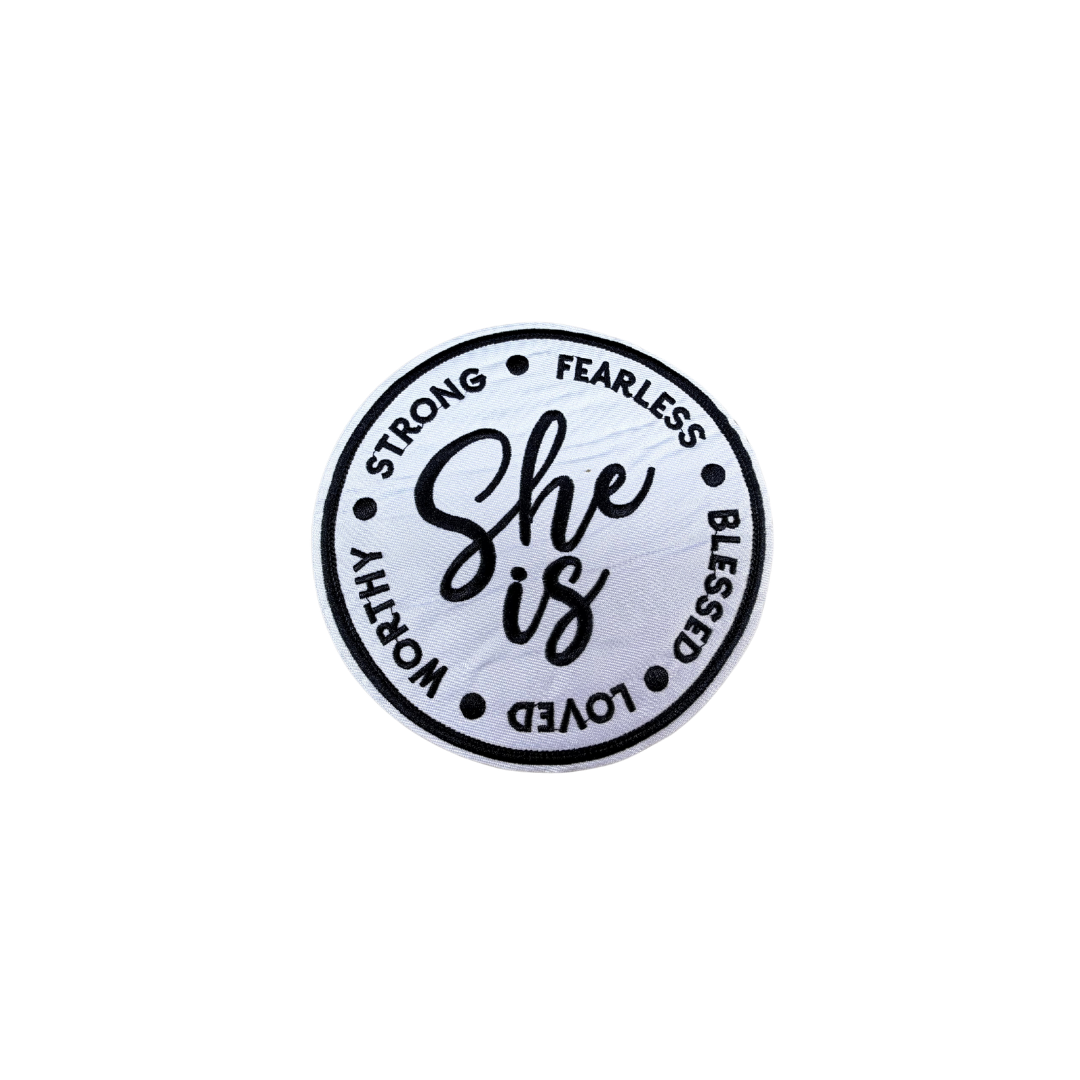 She is Loved, Strong , Fearless, Blessed, Worthy Female Medium Patch
