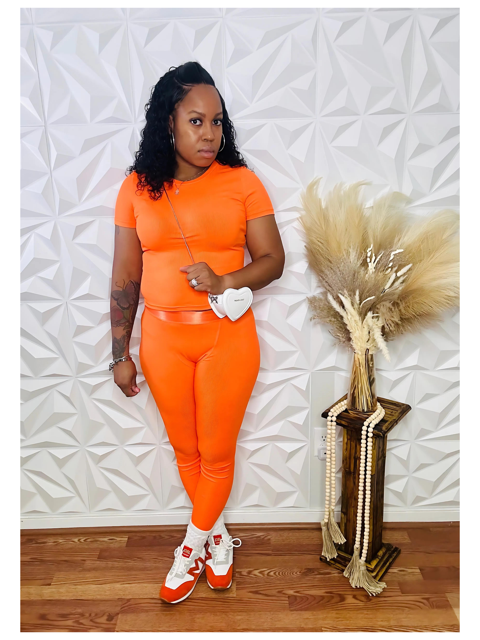 Lets Lounge Legging Set - Orange