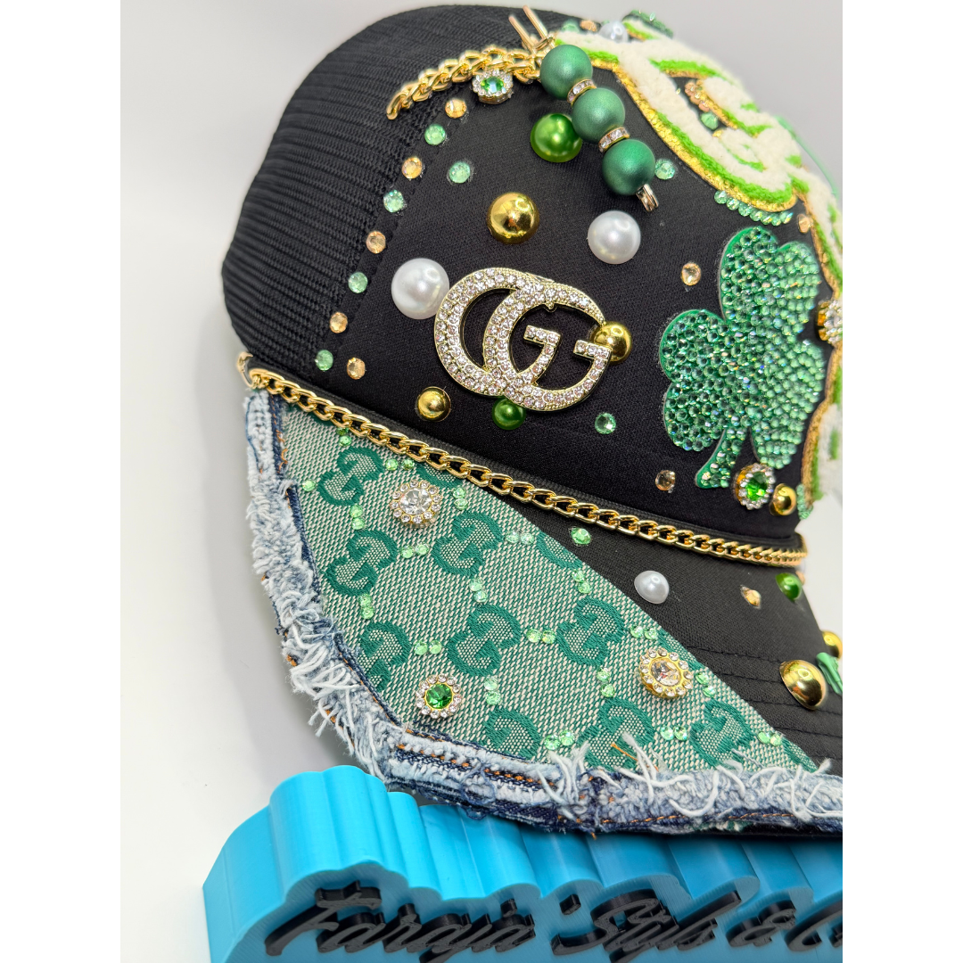 Create Your Own Junk Trucker Hat - Faraja’ Styls Custom Luxe Trucker Hat – Bling, Patches, Rhinestones & Personalized Junk Hat Design