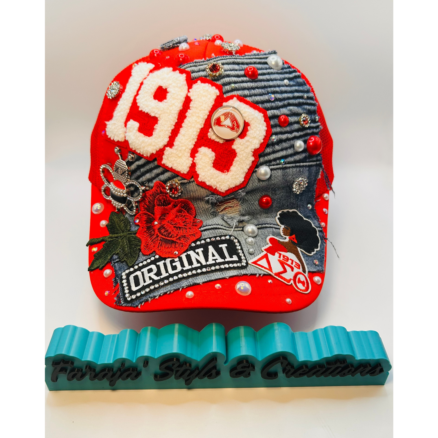 Design Your Custom Delta Sorority Trucker Junk Hat | Rhinestones, Patches & Pearls | Greek Life Fashion Cap