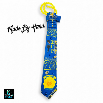 Sigma Gamma Rho Premade Junk Tie – Bling Sorority Statement Tie | Ready to Ship (Copy)