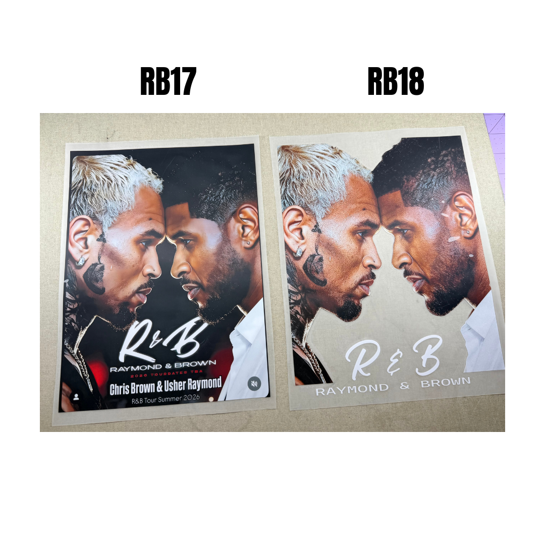 Raymond vs Brown DTF Transfers - Sizes 10*10